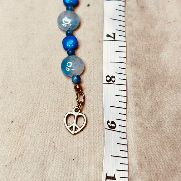 Crackle Quartz & Dyed Howlite Blue Beaded Bracelets vintage - Picture 9 of 12